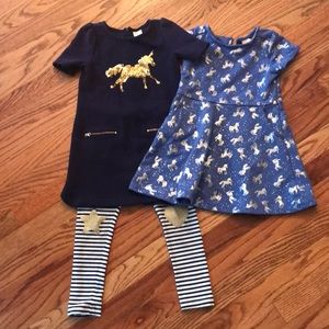 4t Gymboree dress lot (2) and a pair of leggings